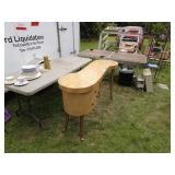 Vintage Kidney-Shaped Vanity Table with Storage Drawers