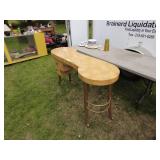 Vintage Kidney-Shaped Vanity Table with Storage Drawers