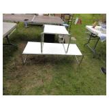 Set of Two Modern White Shelving Units with Chrome Legs