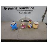 Set of 4 Colorful Ceramic Decorative Pitchers