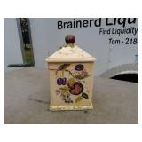 Set of 3 Ceramic Fruit Design Storage Canisters