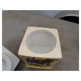 Set of 3 Ceramic Fruit Design Storage Canisters