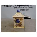 Set of 3 Ceramic Fruit Design Storage Canisters
