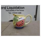 Colorful Hand-Painted Fruit Pitcher