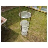 Metal and Glass Corner Shelf Unit
