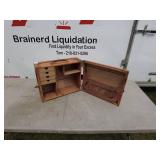 Vintage Wooden Tool Chest with Drawers and Compartments