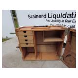 Vintage Wooden Tool Chest with Drawers and Compartments