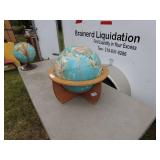 Vintage Replogle World Globe with Wooden Stand