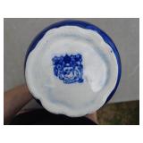 Antique Flow Blue Pottery Pieces - Bowl and Vase