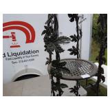 Decorative Iron Corner Shelf with Leaf and Vine Design