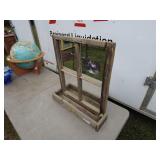 Rustic Wood Window Frame Mirror with Shelf