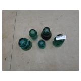 Vintage Glass Insulators - Lot of 5