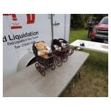 Lot of Vintage Decorative Strollers with Dolls & Teddy Bears