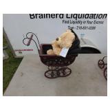 Lot of Vintage Decorative Strollers with Dolls & Teddy Bears