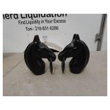 Horse Head Cast Iron Hitching Posts Set