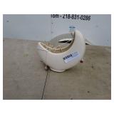 Ivory Moon-Shaped Ceramic Hanging Planter with Beads