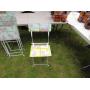 Set of 4 Floral Metal Folding Chairs