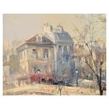 Large Vintage Framed Lucien Delarue Oil on Canvas Painting