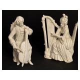 Pair of Vintage Capodimonte Blanc de China Figurines