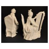 Pair of Vintage Capodimonte Blanc de China Figurines