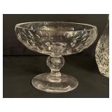 Vintage Crystal Beverage Pitcher and Vintage Crystal Compote