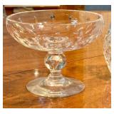 Vintage Crystal Beverage Pitcher and Vintage Crystal Compote