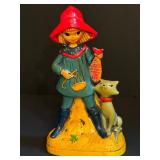 Vintage Mid Century Earl Bernard Neon Fisher Girl and Cat Bank