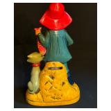 Vintage Mid Century Earl Bernard Neon Fisher Girl and Cat Bank