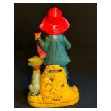Vintage Mid Century Earl Bernard Neon Fisher Girl and Cat Bank