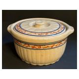 Vintage Red Wing Sponge Band Lidded Casserole Dish