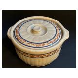 Vintage Red Wing Sponge Band Lidded Casserole Dish