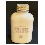 Vintage Milk Glass Tabloid Empirin Compound Bottle