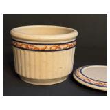 Vintage Red Wing Sponge Band Lidded Dish and Extra Lid
