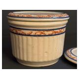 Vintage Red Wing Sponge Band Lidded Dish and Extra Lid