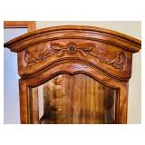 Gorgeous Vintage French Style Curio Cabinet in Dark Brown