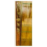 Gorgeous Vintage French Style Curio Cabinet in Dark Brown