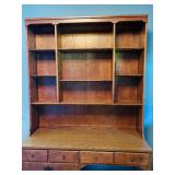 Vintage Ethan Allen Heirloom Nutmeg Maple Desk and Heirloom Bookcase