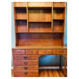 Vintage Ethan Allen Heirloom Nutmeg Maple Desk and Heirloom Bookcase