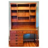 Vintage Ethan Allen Heirloom Nutmeg Maple Desk and Heirloom Bookcase