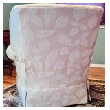 Vintage Upholstered Chair Champaign and White Leaves Details by Motioncraft