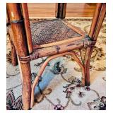 Beautiful Vintage Bamboo Rattan Tall Side Key Table