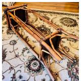 Beautiful Vintage Bamboo Rattan Tall Side Key Table