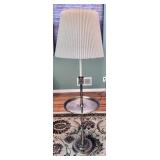 Vintage 3 Way, Brushed Brass Floor Lamp with Tray and Shade
