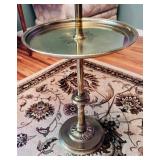 Vintage 3 Way, Brushed Brass Floor Lamp with Tray and Shade