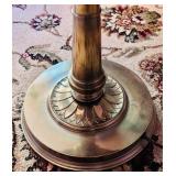 Vintage 3 Way, Brushed Brass Floor Lamp with Tray and Shade