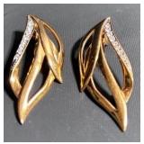 Vintage Runway Deco Monet Collar Necklace, Matching Earrings and Gold Plated Bracelet