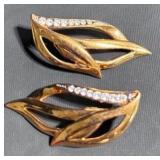 Vintage Runway Deco Monet Collar Necklace, Matching Earrings and Gold Plated Bracelet
