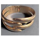 Vintage Runway Deco Monet Collar Necklace, Matching Earrings and Gold Plated Bracelet