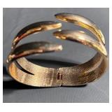 Vintage Runway Deco Monet Collar Necklace, Matching Earrings and Gold Plated Bracelet