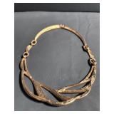Vintage Runway Deco Monet Collar Necklace, Matching Earrings and Gold Plated Bracelet